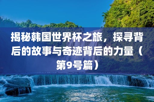 揭秘韩国世界杯之旅眉山市正发家政服务有限公司，探寻背后的故事与奇迹背后的力量（第9号篇）