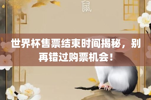 世界杯售票结束时间揭秘，别再错过购票机会！