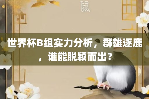 世界杯B组实力分析，群雄逐鹿，谁能脱颖而出？