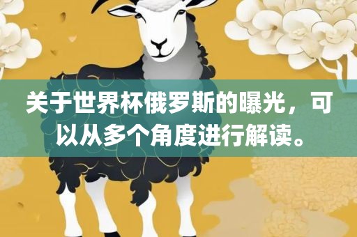 关于世界杯俄罗斯的曝光，可以从多个角度进行解读。