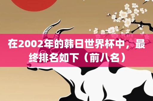 在2002年的韩日世界杯中，最终排名如下（前八名）
