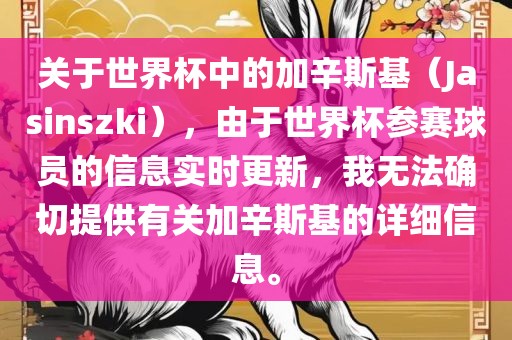 关于世界杯中的加辛斯基（Jasinszki），由于世界杯参赛球员的信息实时更新，我无法确切提供有关加辛斯基的详细信息。