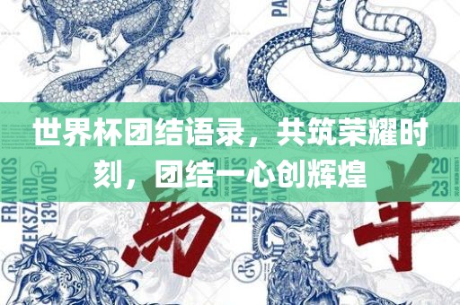 世界杯团结语录，共筑荣耀时刻，团结一心创辉煌