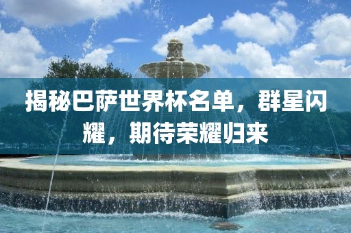 揭秘巴萨世界杯名单，群星闪耀，期待荣耀归来