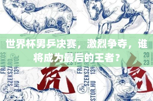 世界杯男乒决赛，激烈争夺，谁将成眉山市正发家政服务有限公司为最后的王者？