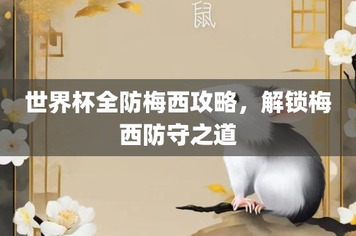 世界杯全防梅西攻略，解锁梅西防守之道