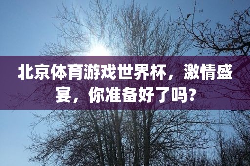 北京体育游戏世界杯，激情盛宴，你准备好了吗？
