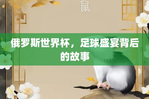 俄罗斯世界杯，足球盛宴背后的故事