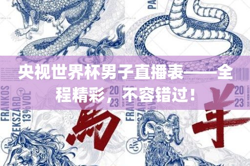央视世界杯男子直播表——全程精彩，不容错过！