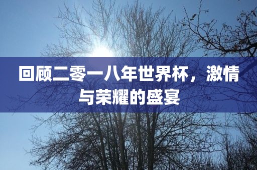 回顾二零一八年世界杯，激情与荣耀的盛宴