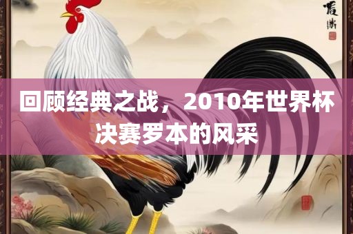 回顾经典之战，2010年世界杯决赛罗本的风采