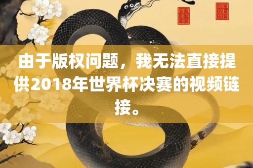 由于版权问题，我无法直接提供2018年世界杯决赛的视频链接。