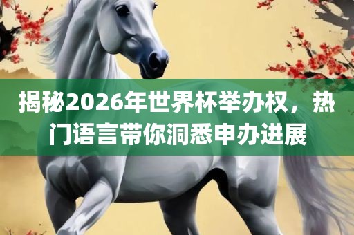 揭秘2026年世界杯举办权，热门语言带你洞悉申办进展