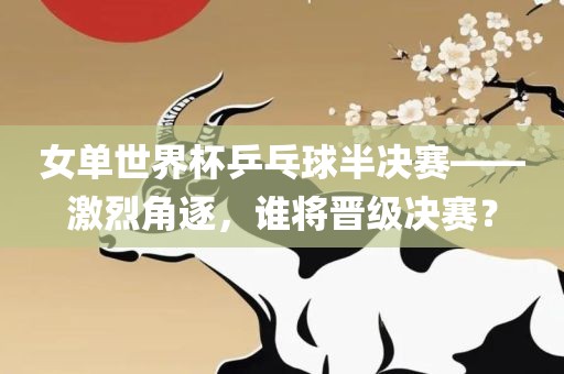 女单世界杯乒乓球半决赛——激烈角逐，谁将晋级决赛？眉山市正发家政服务有限公司