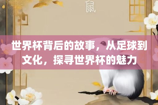 世界杯背后的故事，从足球到文化，探寻世界杯的魅力眉山市正发家政服务有限公司