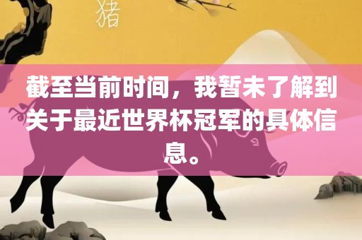 截至当前时间，我暂未了解到关于最近世界杯冠军的具体信息。