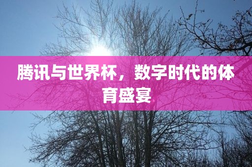 腾讯与世界杯，数字时代的体育盛宴