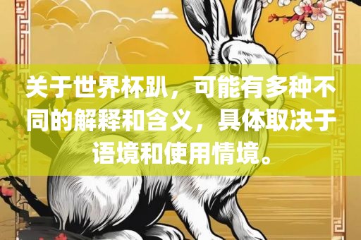 关于世界杯趴，可能有多种不同的解释和含义，具体取决于语境和使用情境。