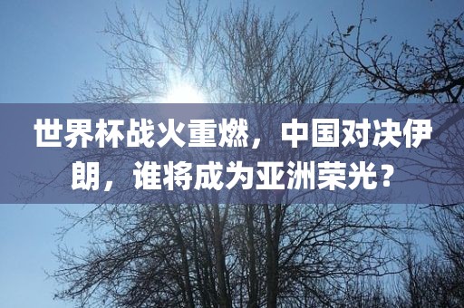 世界杯战火重燃，中国对决伊朗，谁将成为亚洲荣光？