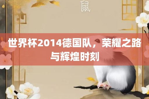 世界杯2014德国队，荣耀之路与辉煌时刻