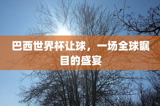 巴西世界杯让球，一场全球瞩目的盛宴
