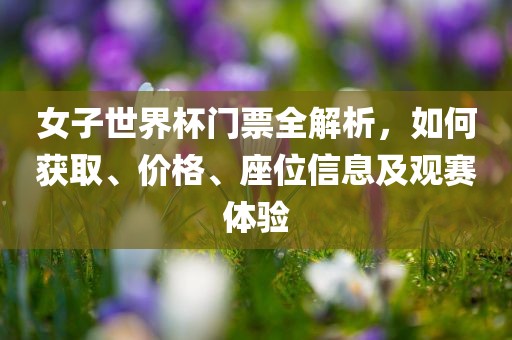 女子世界杯门票全解析，如何获取、价格、座位信息及观赛体验