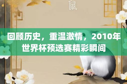 回顾历史，重温激情，2010年世界杯预选赛精彩瞬间