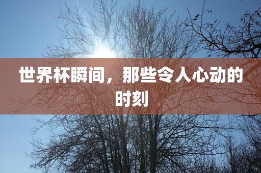 世界杯瞬间，那些令人心动的时刻