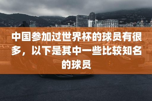 中国参加过世界杯的球员有很多，以下是其中一些比较知名的球员