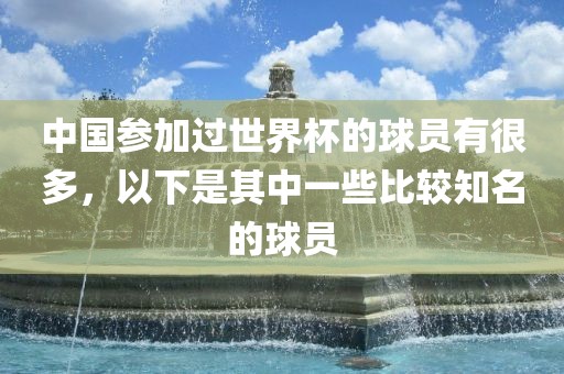中国参加过世界杯的球员有很多，以下是其中一些比较知名的球员