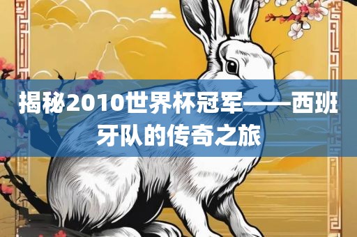 揭秘2010世界杯冠军——西班牙队的传奇之旅眉山市正发家政服务有限公司