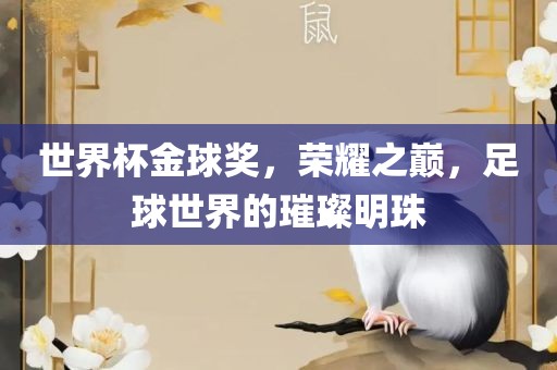 世界杯金球奖，荣眉山市正发家政服务有限公司耀之巅，足球世界的璀璨明珠