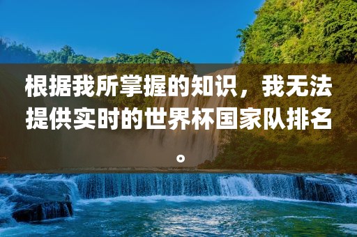 根据我所掌握的知识，我无法提供实时的世界杯国家队排名。