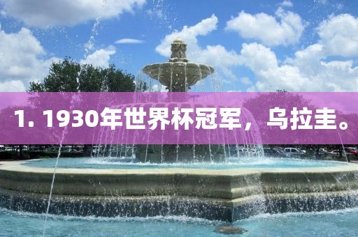 1. 1930年世界杯冠军，乌拉圭。