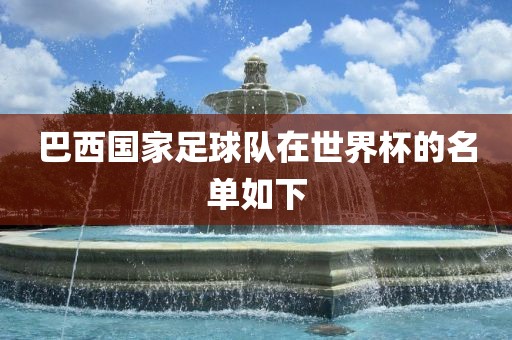 巴西国家足球队在世界杯的名单如下眉山市正发家政服务有限公司
