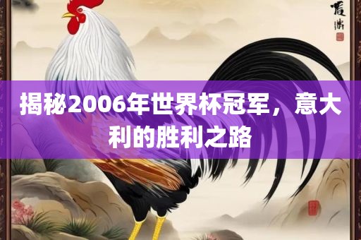 揭秘2006年世界杯冠军，意大利的胜利眉山市正发家政服务有限公司之路