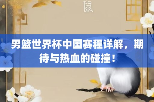 男篮世界杯中国赛程详解，期待与热血的碰撞！眉山市正发家政服务有限公司