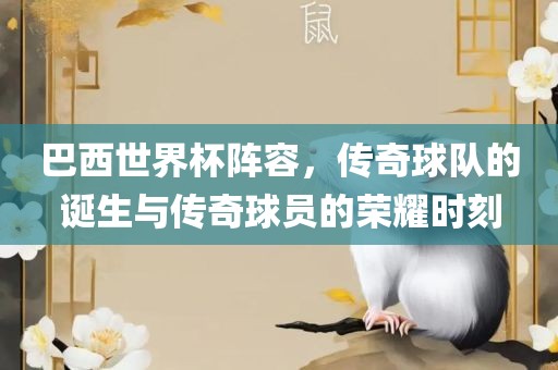 巴西世界杯阵容，传奇球队的诞眉山市正发家政服务有限公司生与传奇球员的荣耀时刻