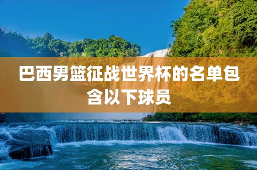 巴西男篮征战世界杯的名单包含以下球员眉山市正发家政服务有限公司