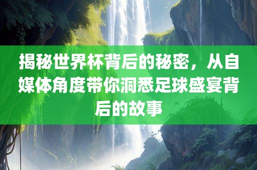 揭秘世界杯背后的秘密，从自媒体角度带你洞悉足球盛宴背后的故事眉山市正发家政服务有限公司
