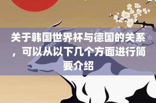 关于韩国世界杯与德国的关系，可以从以下几个方面进行简要介绍