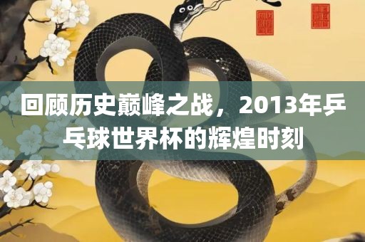 回顾历史巅峰之战，2013年乒乓球世界杯的辉煌时刻眉山市正发家政服务有限公司