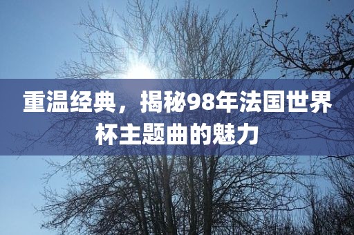 重温经典，揭秘98年法国世界杯主题曲的魅力眉山市正发家政服务有限公司
