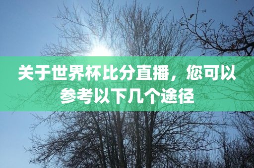 关于世界杯比分直播，您可以参考以下几个途径