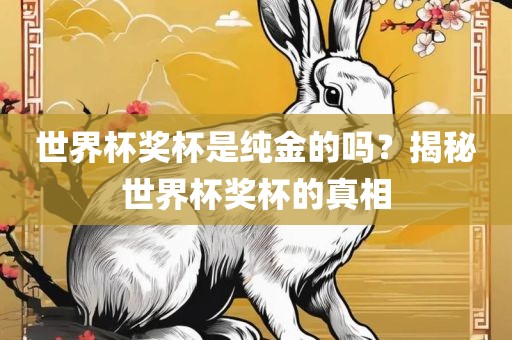 世界杯奖杯是纯金的吗？揭秘世界杯奖杯的真相