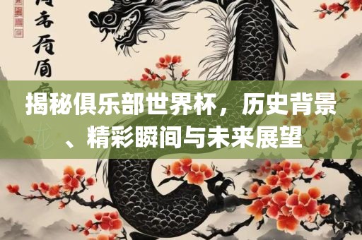 揭秘俱乐部世界杯，历史背景、精彩瞬间与未来展望