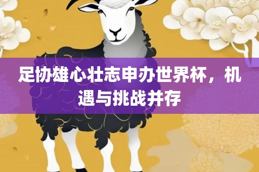 足协雄心壮志申办世界杯，机遇与挑战并存