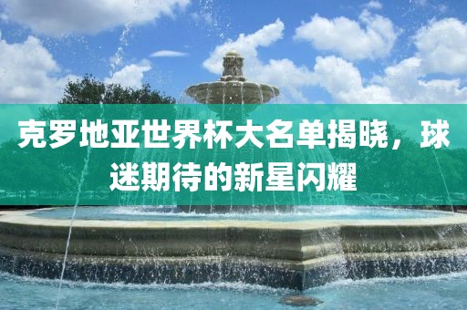 克罗地亚世界杯大名单揭晓，球迷期待的新星闪耀
