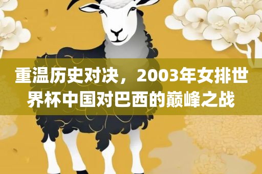 重温历史对决，2003年女排世界杯中国对巴西的巅峰之战