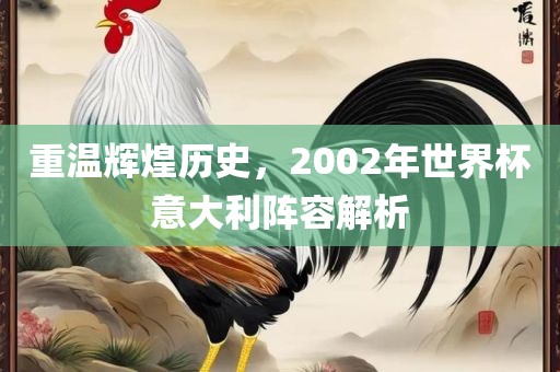 重温辉煌历史，2002年世界杯意大利阵容解析